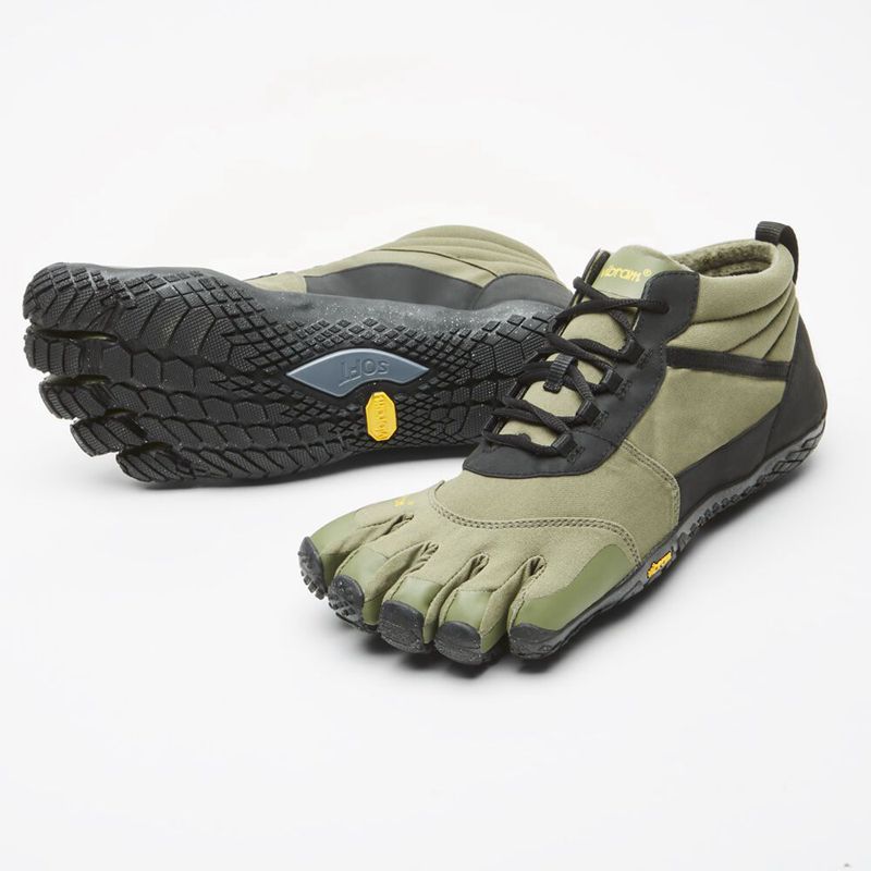 Vibram FiveFingers V-Trek Insulated Férfi Túracipő - Olivazöld/Fekete OOWB564